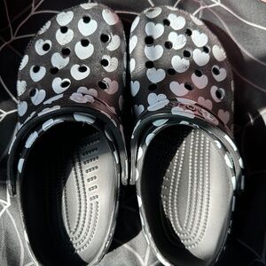 heart print CROCs